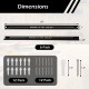 18-inch black magnetic tool holder strip with mounting screws, ideal for organizing tools in garage or workspace.