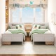 Twin size sleigh bed frame in white with two storage drawers, perfect for organizing bedroom essentials.
