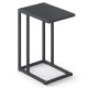 C-shaped side table in dark gray with a spacious tabletop and sturdy metal frame, perfect for living room or bedroom.