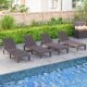 Set of two coffee-colored outdoor PP chaise lounge chairs with adjustable backrests, perfect for poolside relaxation.