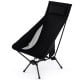 High back portable camping chair in black with ergonomic design, mesh fabric, and compact carry bag for easy transport.