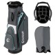 Lightweight gray golf cart bag with 14-way dividers, 6 zippered pockets, and adjustable shoulder strap for easy.