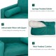 Detachable pillow with zipper and bolster on modern accent chair, made of skin-friendly suede fabric for comfort.