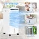 3-in-1 evaporative portable air cooler in white with remote control, featuring fan, humidifier, and air cleaner.