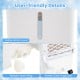 Visible water level and bottom drain plug of the 3-in-1 evaporative portable air cooler for easy maintenance.