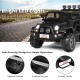 12V black 2-seater ride-on car with remote control, bright LED lights, and storage for kids' toys, perfect for outdoor.