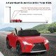 Lexus LC500 licensed kids' ride-on car in red with remote control, featuring slow start technology for safety.