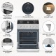 30-inch natural gas range with 5 burners, convection fan, and bright halogen light for efficient cooking.