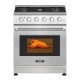 30-inch natural gas range featuring a built-in bake burner and broil burner for customized cooking versatility.