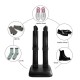 Electric shoe dryer with two removable tubes for drying boots, gloves, and sports shoes quickly and quietly.