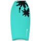 Lightweight 33-inch bodyboard in turquoise with palm design, featuring EPS core and leash for safe surfing fun.