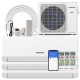 30000 BTU 3 zone mini split air conditioner with Wifi, heat pump, and remote control for efficient climate control.
