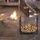 30-inch firewood rack with kindling holders and tools, ideal for organized indoor and outdoor firewood storage.