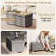 30 Inches Storage Ottoman Bench with Tray and Rubber Wood Legs - Gallery View 9 of 10