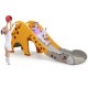 Colorful 3-in-1 kids climber slide play set in yellow with basketball hoop, designed for ages 1-6 for safe fun and.