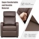 Brown recliner sofa wingback chair with massage function, featuring soft waterproof cushion and adjustable angles for.
