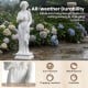 31.5-inch outdoor Greek goddess statue in white with antique finish, perfect for garden decoration and.