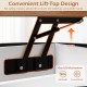 Lift-top mechanism of a 31.5-inch round coffee table with 80N support, showcasing its smooth gas lift design for easy.