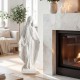 31.5-inch Virgin Mary statue with aged finish, made from magnesium oxide, perfect for yard or patio decoration.