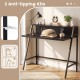Industrial desk with raised shelf in black, featuring a stable metal frame and anti-tipping kits for secure use.