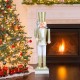 32.5-inch white and golden Christmas nutcracker with a high hat and scepter, perfect for indoor or outdoor holiday.