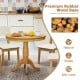 32-inch round pub pedestal side table with a natural rubber wood base, perfect for dining room or kitchen decor.