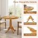 32-inch wooden round pub pedestal side table in natural finish, featuring a retro design and adjustable non-slip foot.