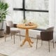 Round 32-inch wooden pub pedestal side table with rubber wood base, perfect for dining room or kitchen decor.