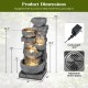 33" H Outdoor Water Fountain with LED Lights for Patio - Gallery View 4 of 10