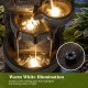 33" H outdoor water fountain with LED lights, featuring a 5-tier design and soft white illumination for a calming.