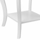 White accent sofa end side table with elegant curved legs and a smooth MDF surface, perfect for small item storage.
