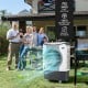 4-in-1 industrial evaporative air cooler with wheels, 3450 CFM airflow, ideal for outdoor gatherings and large spaces.