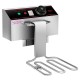 Dual tank electric countertop deep fryer with stainless-steel construction, temperature control, and removable head for.