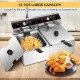 Dual tank electric countertop deep fryer with 12.7QT capacity, stainless steel construction, and two temperature.