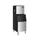 Side view of the 353LBS/24H commercial ice maker with 198 lbs storage bin, featuring sturdy steel construction for.