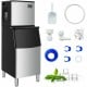 Split commercial ice maker with 353 lbs daily output, 198 lbs storage, and LCD control panel for easy operation.