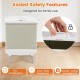 35L beige towel warmer with double-walled insulated lid and child lock, designed for safe family use in the bathroom.