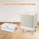 35L beige towel warmer with heating and drying modes, compact design for easy storage, ideal for bath towels and robes.