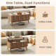 Lift-top walnut coffee table with fluted design, spacious storage, and dual functions for versatile use in any living.