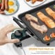 Electric griddle with 35" cooking area, 2000W power, and adjustable temperature for easy, healthy cooking.