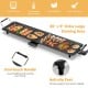 Extra large 35" x 9" electric griddle with adjustable temperature, cool-touch handles, and anti-slip feet for stable.