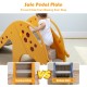 Kids climbing the yellow 3-in-1 slide play set with basketball hoop, designed for ages 1-6, featuring safe, non-slip.