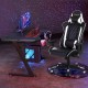 Massage gaming chair in white with lumbar support and headrest, designed for comfort during long gaming sessions.