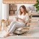 Beige 360° swivel floor gaming chair with adjustable backrest, offering ergonomic support for gaming and relaxation.