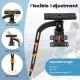 360° rotatable fishing boat accessory with adjustable length, includes mounting holder and rod rack for gear.