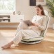 Beige 360° swivel floor gaming chair with adjustable backrest, providing ergonomic support for comfortable seating.