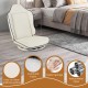 Beige 360° swivel floor gaming chair with adjustable backrest, featuring easy-to-clean artificial leather and ergonomic.