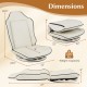 360° swivel floor gaming chair in beige with adjustable backrest, featuring ergonomic support and easy-to-clean.
