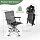 360-degree silent swivel hunting chair in black with adjustable height, breathable fabric, and foldable design for.