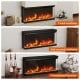 Three installation options for the 36-inch electric fireplace insert showcasing 12 flame colors and remote control.